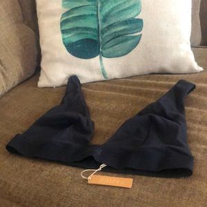 Skims cotton plunge ribbed bralette